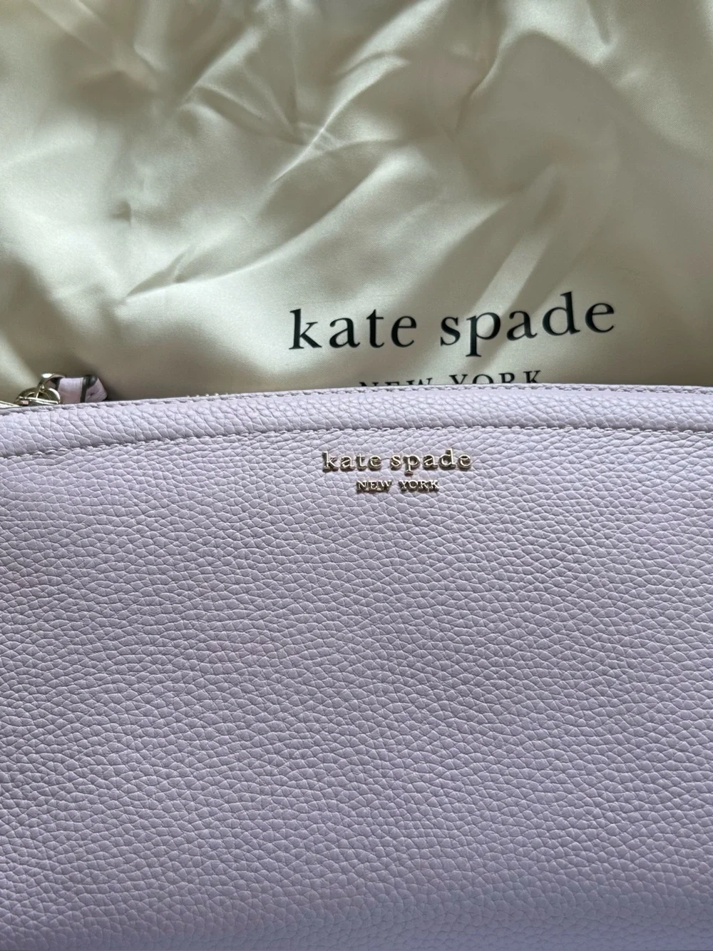 kate spade Knott Lavender Pebbled Leather crossbody k6554